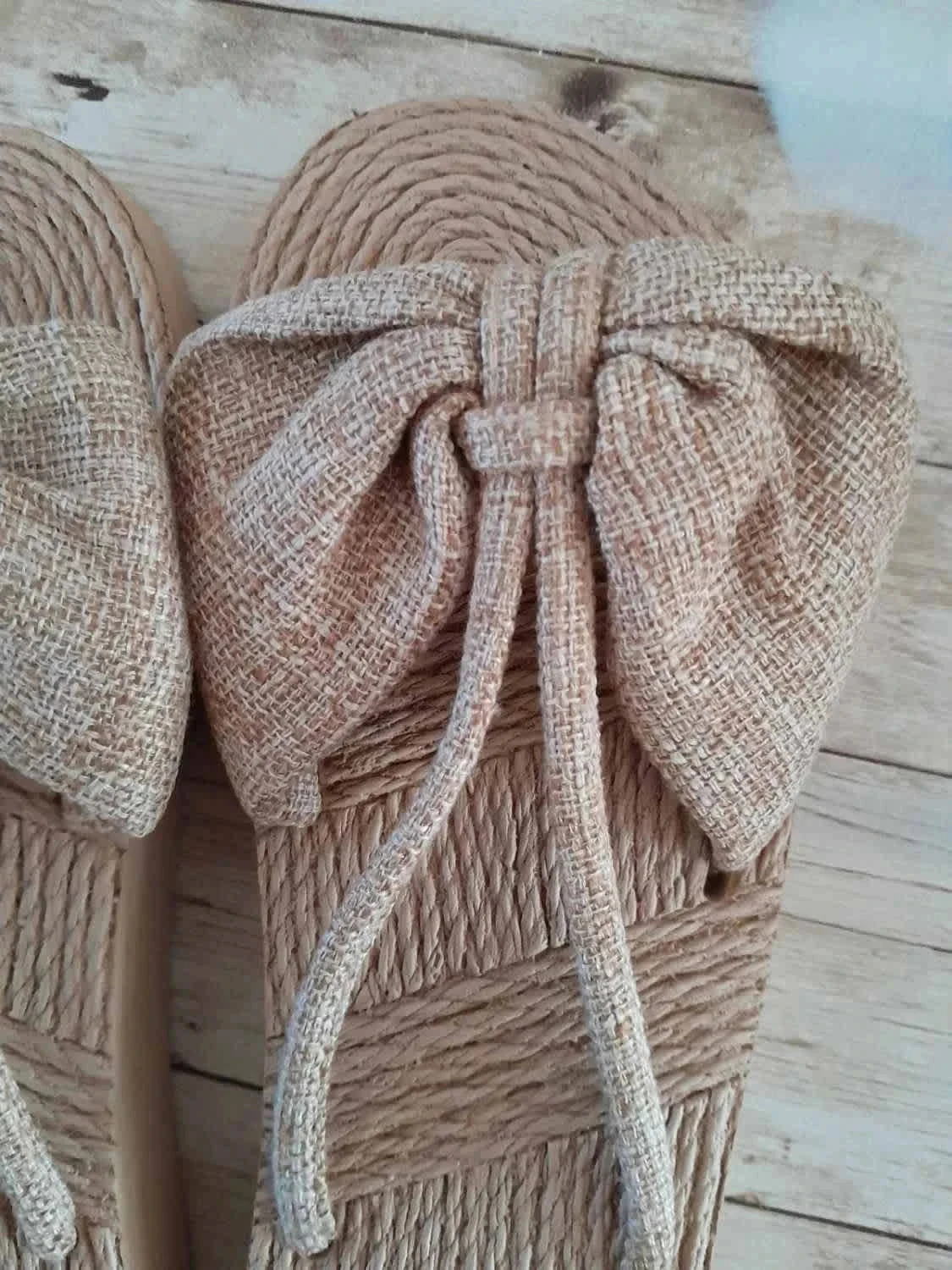 Claquette Bohème, avec noeud, été, couleur chameau, pointure 41 – photo 2